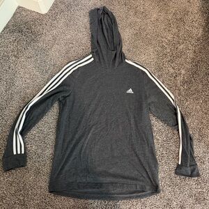 Adidas Dark Gray Hoodie with White Accents